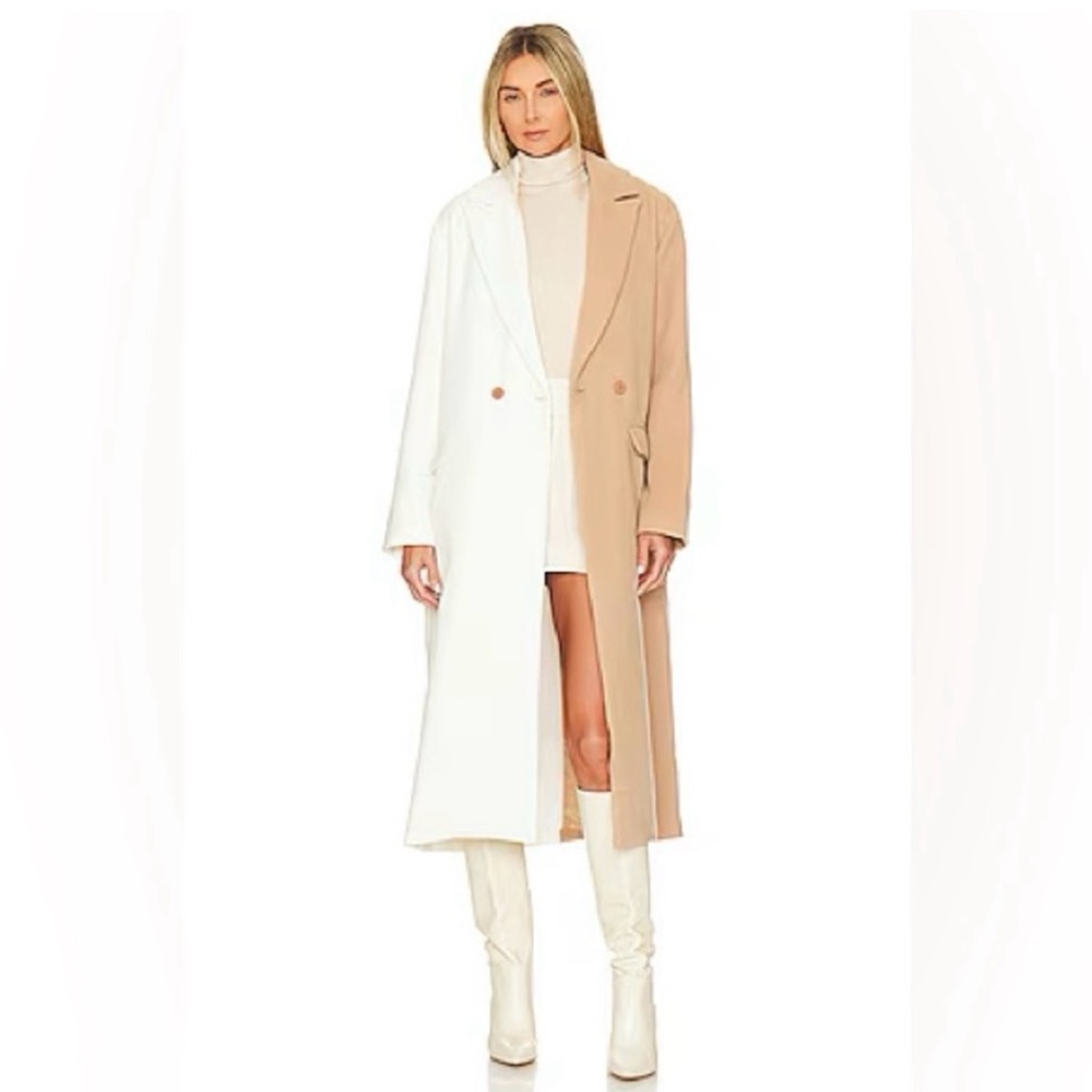 Steve Madden Caroline Two-Tone Long Coat size small Preowned